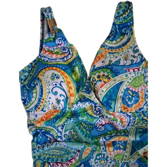 Ralph Lauren Women's Paisley Underwire One Piece Swimsuit Size 8 NWOT - Picture 2 of 4